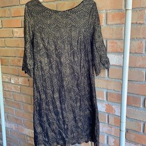 Francesca’s Gold & Black Cocktail Dress - Small